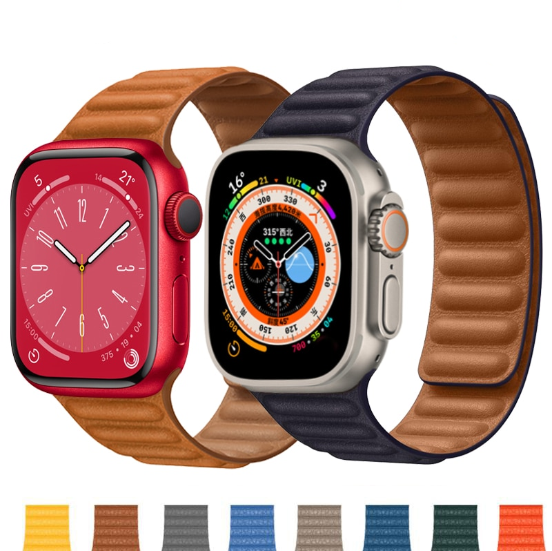 Pulseira Apple Watch Couro com Fecho Magnético