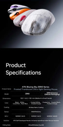 ATK Blazing Sky ZERO Ultralight Wireless Gaming Mouse Dual 8K PAW3950Ultra Transducer Wireless Mouse Ergonomic Mouse Foggy Mice