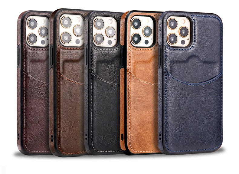 Case iPhone de Couro com Slot para Cartão