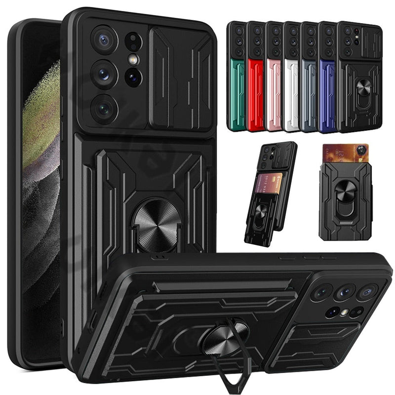 Case Samsung Anti Impacto Pro com Protetor de Câmera e Slot para Cartão