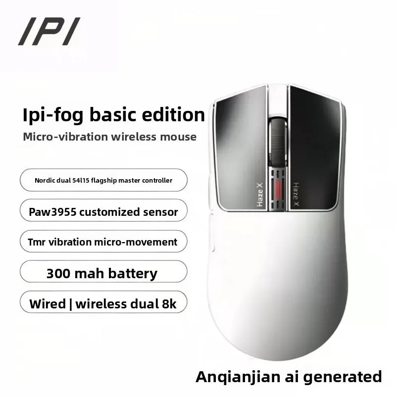 IPI HAZEX — 3-Mode 8K Wireless Gaming Mouse, PAW3395, TMR & Vibration Sensing