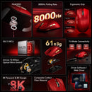 KYSONA Jupiter X Ultra — 8K Tri-Mode Wireless Gaming Mouse, PAW3950, Carbon Fiber